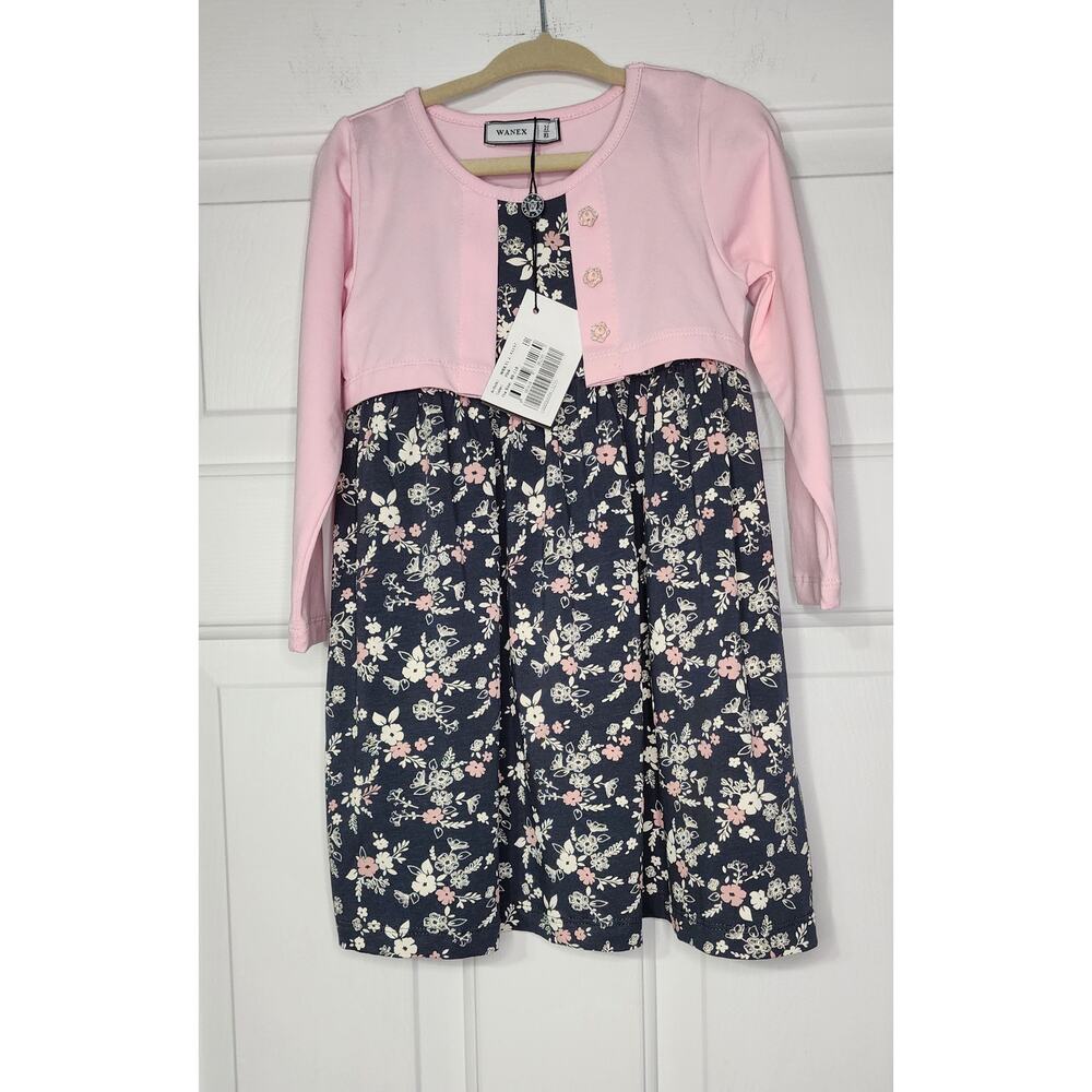 Wanex Floral jacket dress Girls Long Sleeve Size 2 NWT